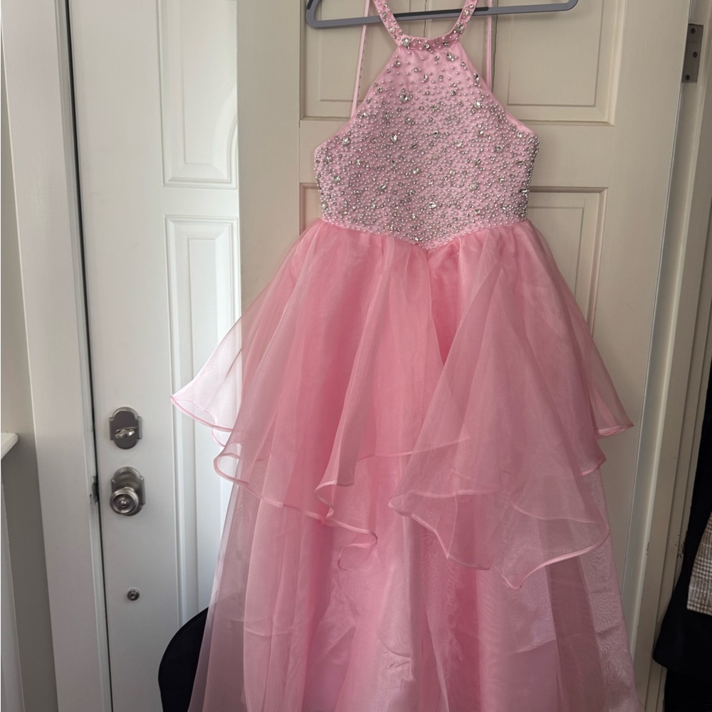 Pink Halter Neck Kids Dress